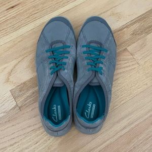 Clarks Slip-On Women's Sneaker - Grey and Teal